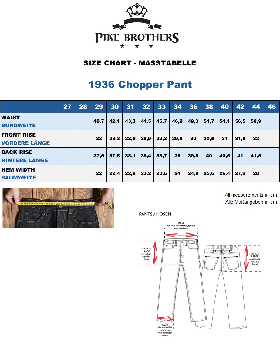 PIKE BROTHERS 1936 CHOPPERPANT W34 プリズナー 1936 Chopper Pant 11oz Metal | W32 | L34 | P0101-11-0003-W32-L34